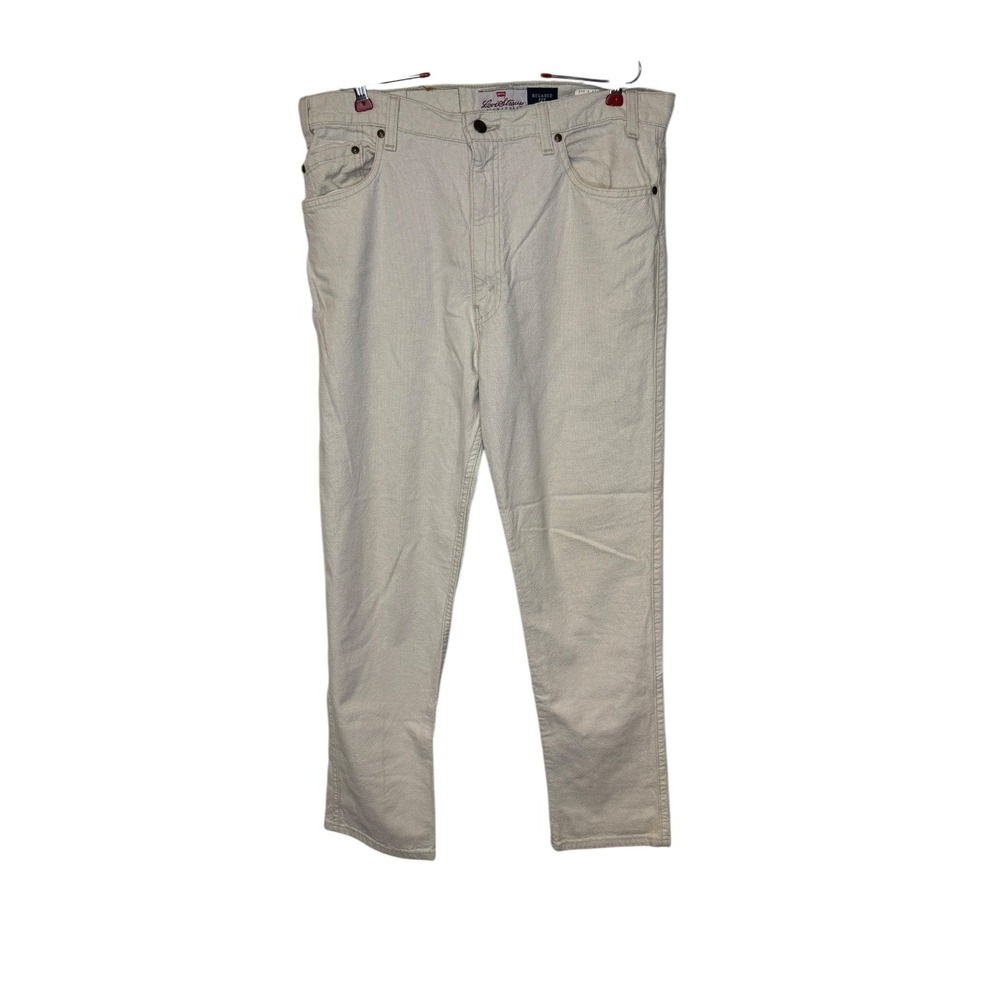 Levi's Mens Jeans‎ Signature 540 Relaxed Fit High-Rise Cotton Cream Size 36X32